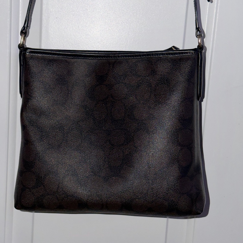 Coach Signature Dark Brown Crossbody Bag - Picture 4 of 5
